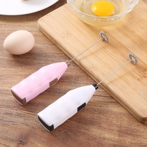 Portable handheld electric milk frother and egg whisker with stainless steel stirrer