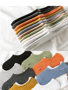 Macro view of multi-color low cut invisible socks with premium cotton knit texture