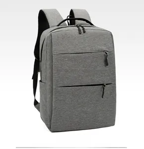 Detail view of water-resistant oxford business backpack with external USB charging port
