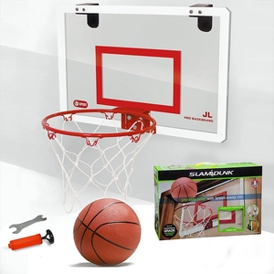 Indoor mini basketball hoop set with 18x12 inch shatterproof backboard and accessories