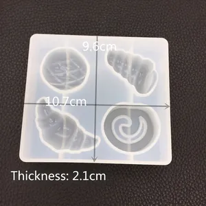 Silicone mold for resin bread and croissant pendants with 2.1cm thickness