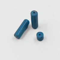 Macro shot of blue cylindrical natural stone spacer beads for DIY jewelry making