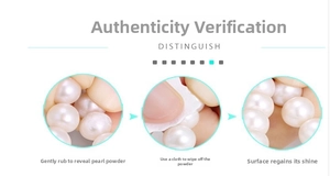 Detailed demonstration of natural freshwater pearl friction test showing powder residue