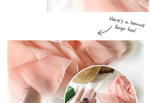 Detail of pink semi-transparent chiffon fabric showing clean edges and soft texture