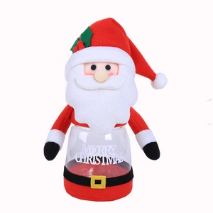 Christmas Santa Claus candy jar with transparent storage bottle for holiday gifts