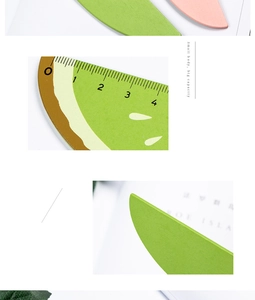 Detail of wooden 15cm fruit-shaped rulers featuring high-quality watermelon and lime prints