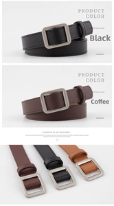 Detail showing high-quality stitching on black, dark brown, and caramel leather belts