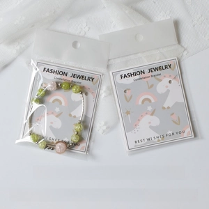 Detail of beaded constellation bracelet in printed OPP self-adhesive jewelry packaging bag