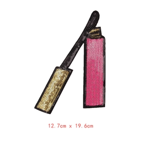 Lipstick and perfume sequins embroidered patch DIY iron on applique for clothes 12.7x19.6cm