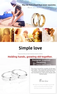 Detail of brushed gold and silver couple rings with forever Love engraving