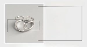 Detail showing S925 sterling silver double-line cross ring dimensions and specifications