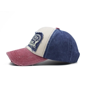 Vintage washed color block racing baseball cap with OSRS RACING TEAM embroidery