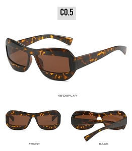 Detail view of tortoiseshell cat-eye sunglasses with brown lenses from multiple angles