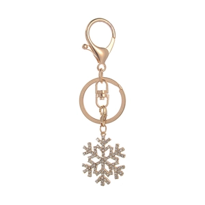 Snowflake Keychain Alloy Rhinestone Crystal Christmas Gift Sparkling Key Ring Bag Pendant Fashion Accessory For Women