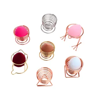 Makeup Sponge Holder Metal Drying Rack Beauty Blender Stand Stainless Steel Heart Cat Spiral Shape Cosmetic Storage Organizer