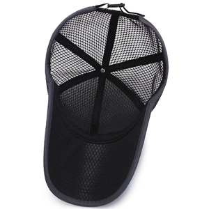 Deep grey mesh baseball cap for men featuring breathable fabric and adjustable strap