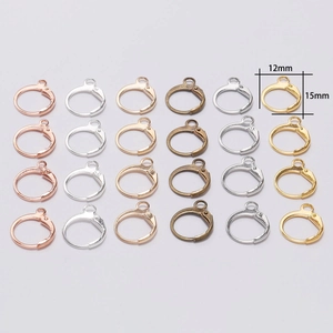 Multi-color DIY earring hooks with 12x15mm size dimensions in metal alloy finish