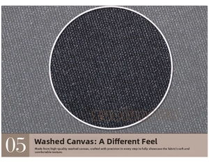Macro shot of durable washed canvas material with fine twill texture for business briefcases
