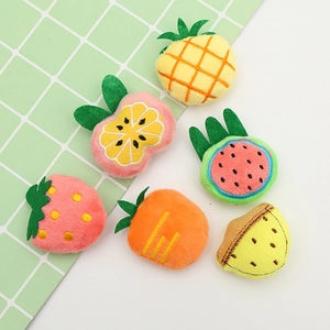 Cute plush cartoon fruit accessories set with pineapple strawberry and watermelon patterns