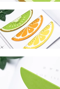 Set of three fruit-shaped 15cm rulers featuring kiwi, orange, and lemon creative designs