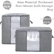 Detalle de bolsa gris para guardar edredones con ventana de PVC y asa reforzada lateral