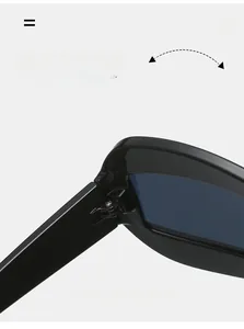 Detailed macro shot of durable metal hinges on classic black retro cat-eye sunglasses