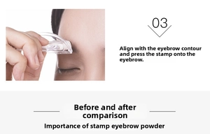 Dual-tone brow stamp tool with soft sponge applicator for quick makeup application