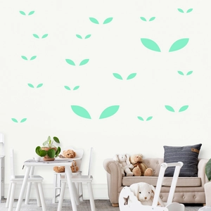 Luminous light green eye-shaped wall stickers for Halloween kid's room decor