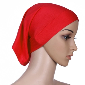 Women Mercerized Cotton Underscarf Ninja Inner Cap Solid Color High Elastic Breathable Hijab Tube Hat