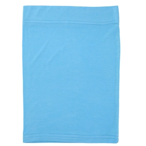 Detailed view of soft blue mercerized cotton fabric texture on solid color tube cap