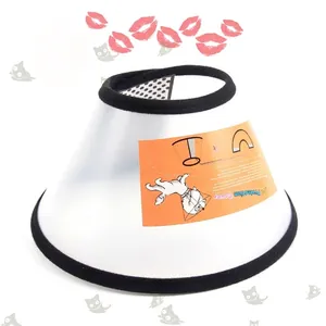 Translucent pet protection Elizabeth collar with soft black velvet edge for dogs