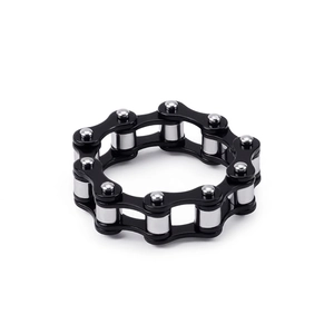 Stainless Steel Bicycle Chain Ring Industrial Punk Mechanic Style Rotatable Band For Men