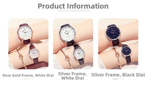Detailed close-up of KEZZI minimalist leather strap couple watches with rose gold cases