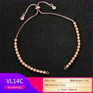 Macro detail of adjustable rose gold copper bead bracelet with 7mm width and 260mm length