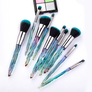 10-delige kristallen diamant make-up borstelset met gradiënt handvatten en zachte haren