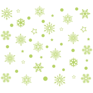 Glow in the dark snowflake and star wall stickers set for Christmas decoration