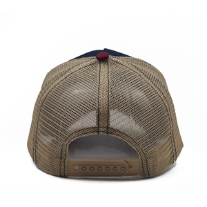 Marineblaue und khaki Trucker-Kappe mit Netzrücken und verstellbarem Snapback-Verschluss
