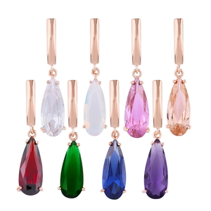 Orecchini a goccia in oro rosa con pietre di zircone in otto colori a forma di goccia