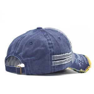 Dettagli del berretto blu scuro stile vintage con stampa 1969 e fibbia in metallo regolabile