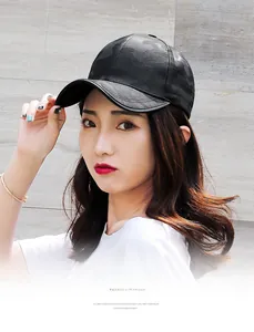 Detail of breathable black camouflage baseball cap on a female model outdoors