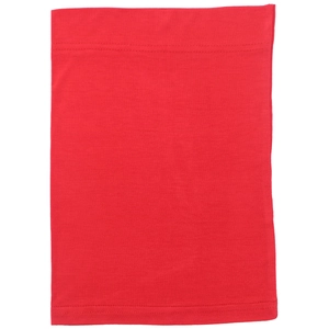 Solid red mercerized cotton tube hat for women, versatile headwear on white background