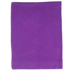 Close-up of soft mercerized cotton fabric detail on a purple multi-use tube scarf