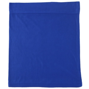 Close-up of the fine stitching and soft mercerized cotton texture of the blue tube hat