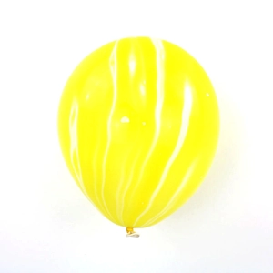 12-inch thick marble latex balloon with yellow and white agate pattern for birthday decor
