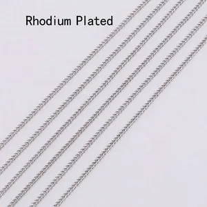 Macro shot of 5m rhodium color metal chain links for DIY jewelry and necklaces