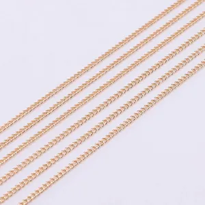 Detailed macro view of 5-meter KC Gold fine metal chain links for DIY jewelry making