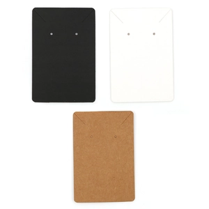 Custom kraft jewelry display cards for necklaces and earrings in black, white and brown