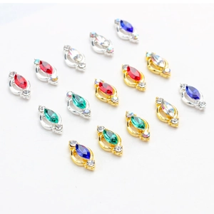 Cristaux de manucure marquise en or et argent, couleurs variées pour décoration DIY