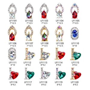 Alloy K9 Crystal Nail Art Charms Heart Teardrop Rhinestone Jewels For 3D Manicure Luxury DIY Decorations Accessories