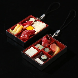 Porte-clés bento japonais en PVC avec modèles de sushis miniatures réalistes